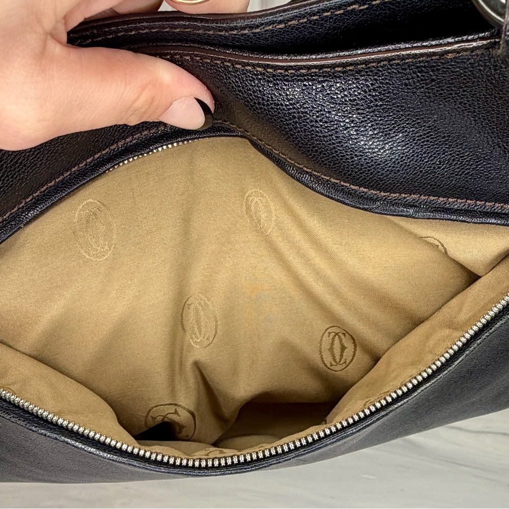 Cartier Vintage Marcello Black Leather Shoulder Bag Like New Condition Dust Bag - Picture 11 of 13